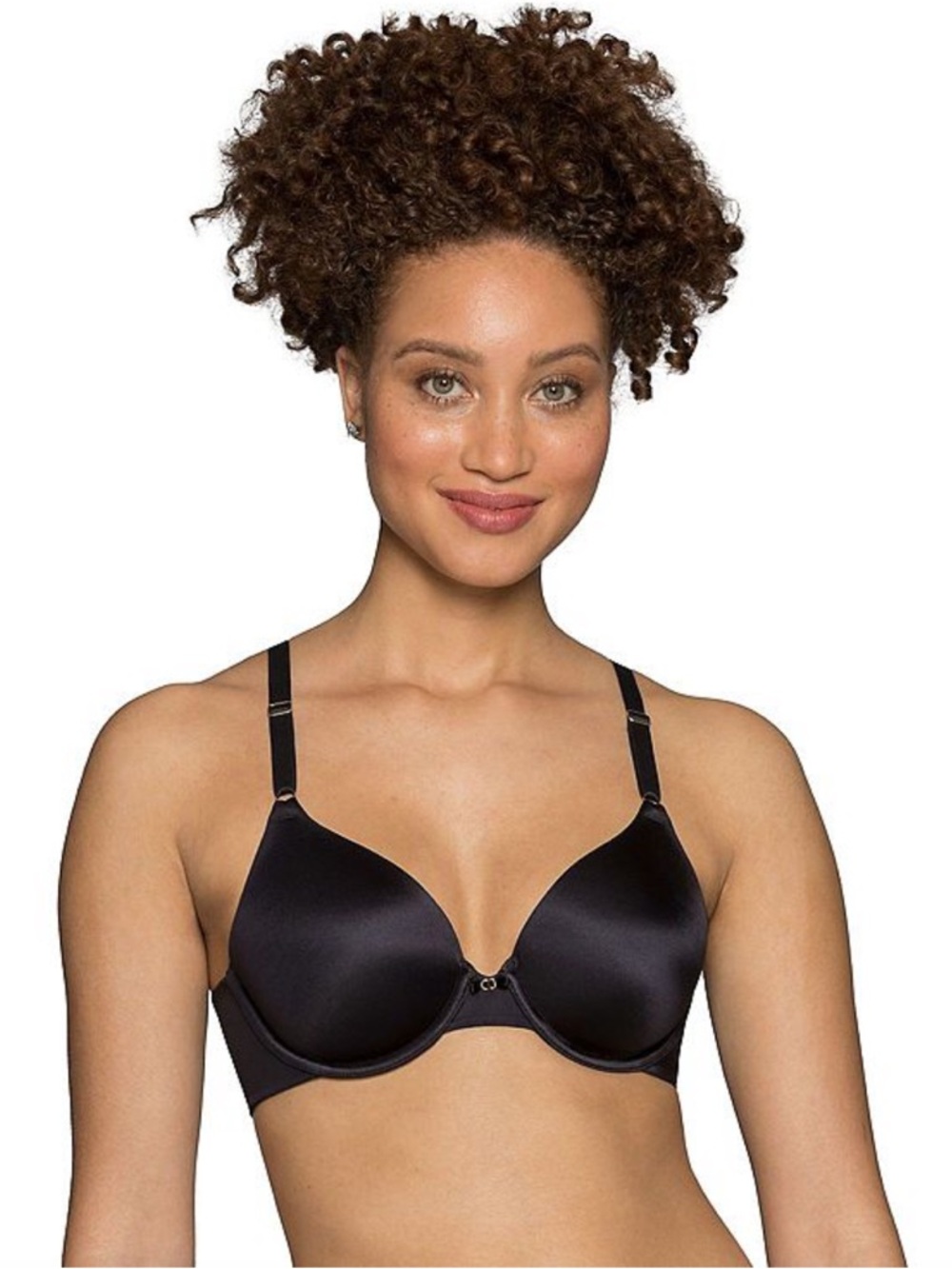 NWT Vanity Fair mid black beauty back full coverage bra size 38D